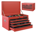 24 Inch Tool Chest Case with 6 Drawers and Top Storage for Garage Repair Shop & Warehouse-Red
